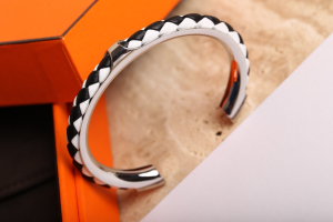 Hermes Open Cuff Woven Leather Bracelet 