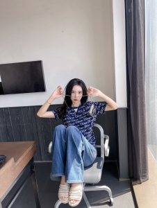 Luxury Womens Clothing Dior Allover Dior Logo Print Knitwear SML A29PP580 AA157765