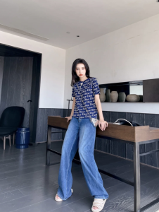 Luxury Womens Clothing Dior Allover Dior Logo Print Knitwear SML A29PP580 AA157765