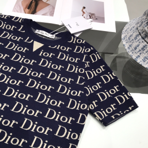 Luxury Womens Clothing Dior Allover Dior Logo Print Knitwear SML A29PP580 AA157765