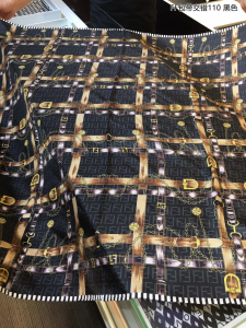 Fendi FF Cross Belt Silk Scarf Black 