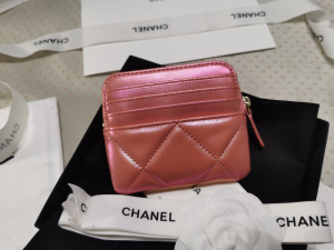 Luxury Womens Wallets Chanel 19 Coin Purse in Pink Lambskin 12CM A180PP280 AA158304