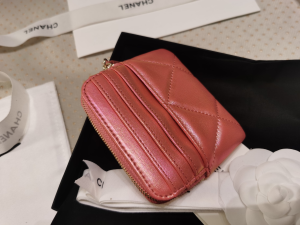 Luxury Womens Wallets Chanel 19 Coin Purse in Pink Lambskin 12CM A180PP280 AA158304