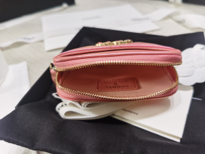 Luxury Womens Wallets Chanel 19 Coin Purse in Pink Lambskin 12CM A180PP280 AA158304