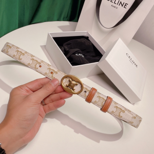 Celine Medium Maillon Triomphe Belt White 18MM 