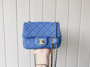 Chanel 2021 Mini Flap Bag Denim Blue