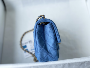 Luxury Womens Handbags Chanel 2021 Mini Flap Bag in Denim Blue 18CM A51PP980 AA158437