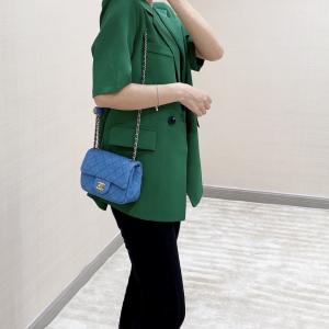 Luxury Womens Handbags Chanel 2021 Mini Flap Bag in Denim Blue 18CM A51PP980 AA158437