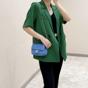 Luxury Womens Handbags Chanel 2021 Mini Flap Bag in Denim Blue 18CM A51PP980 AA158437