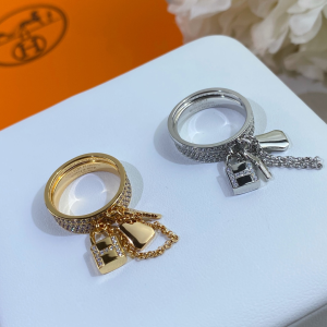 Luxury Womens Jewelry Hermes Kelly Clochette Double Ring A152PP280 AA158826