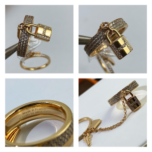 Luxury Womens Jewelry Hermes Kelly Clochette Double Ring A152PP280 AA158826