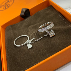 Luxury Womens Jewelry Hermes Kelly Clochette Double Ring A152PP280 AA158826