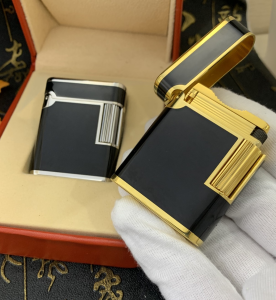 Luxury Womens Lighter ST Dupont Black Finish Lighter A168PP380 AA158856