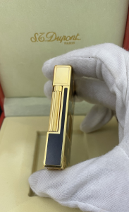 Luxury Womens Lighter ST Dupont Black Gold Finish Lighter A168PP380 AA158874