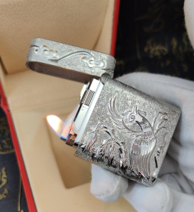 Luxury Womens Lighter ST Dupont Silver Finish Lighter A168PP380 AA158871