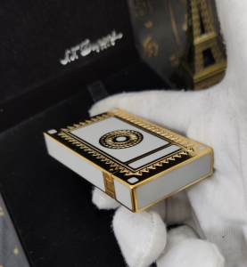 Luxury Womens Lighter ST Dupont White Gold Finish Lighter A168PP380 AA158875