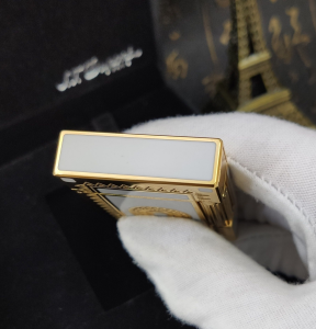 Luxury Womens Lighter ST Dupont White Gold Finish Lighter A168PP380 AA158875