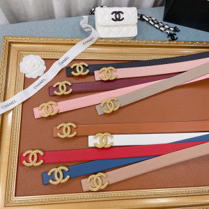 Luxury Womens Belts Chanel Gold CC Logo Leather Belt 30MM A175PP240 AA159741