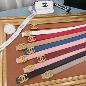 Luxury Womens Belts Chanel Gold CC Logo Leather Belt 30MM A175PP240 AA159741