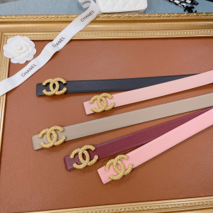 Luxury Womens Belts Chanel Gold CC Logo Leather Belt 30MM A175PP240 AA159741