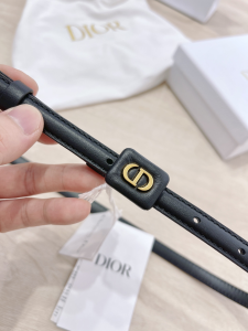 Luxury Womens Belts Dior Bobby Belt in Black Smooth Calfskin 12MM A175PP240 AA159745