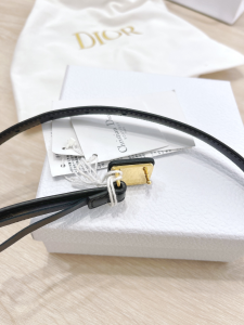 Luxury Womens Belts Dior Bobby Belt in Black Smooth Calfskin 12MM A175PP240 AA159745