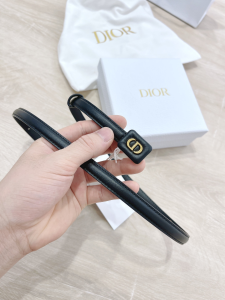 Luxury Womens Belts Dior Bobby Belt in Black Smooth Calfskin 12MM A175PP240 AA159745