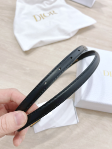 Luxury Womens Belts Dior Bobby Belt in Black Smooth Calfskin 12MM A175PP240 AA159745