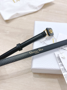 Luxury Womens Belts Dior Bobby Belt in Black Smooth Calfskin 12MM A175PP240 AA159745