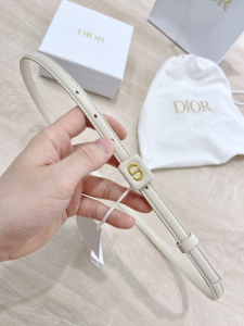 Dior Bobby Belt White Smooth Calfskin 12MM 