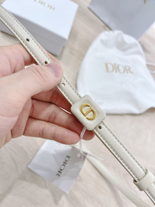 Luxury Womens Belts Dior Bobby Belt in White Smooth Calfskin 12MM A175PP240 AA159744