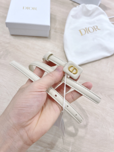 Luxury Womens Belts Dior Bobby Belt in White Smooth Calfskin 12MM A175PP240 AA159744