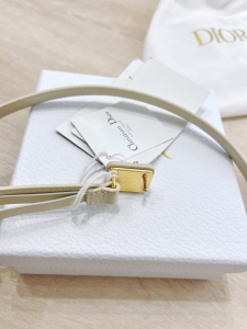 Luxury Womens Belts Dior Bobby Belt in White Smooth Calfskin 12MM A175PP240 AA159744