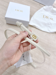 Luxury Womens Belts Dior Bobby Belt in White Smooth Calfskin 12MM A175PP240 AA159744