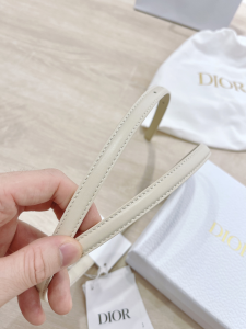 Luxury Womens Belts Dior Bobby Belt in White Smooth Calfskin 12MM A175PP240 AA159744