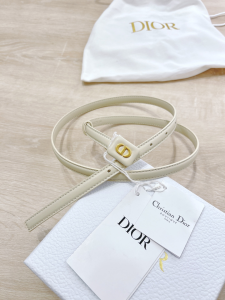 Luxury Womens Belts Dior Bobby Belt in White Smooth Calfskin 12MM A175PP240 AA159744