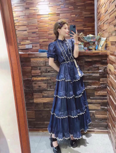 Luxury Womens Clothing Zimmermann Long Blue Dress SMLXL A154PP1280 AA159720