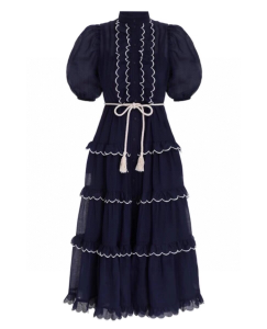 Luxury Womens Clothing Zimmermann Long Blue Dress SMLXL A154PP1280 AA159720