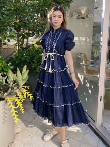 Luxury Womens Clothing Zimmermann Long Blue Dress SMLXL A154PP1280 AA159720