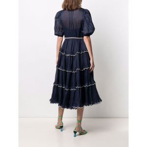 Luxury Womens Clothing Zimmermann Long Blue Dress SMLXL A154PP1280 AA159720