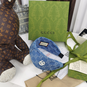Gucci GG Denim Blue Headband 