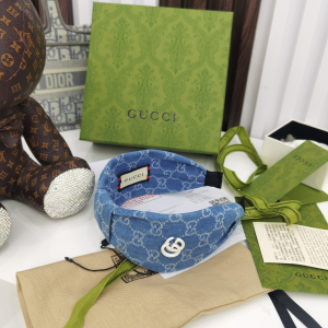 Luxury Womens Headband Gucci GG Denim Blue Headband A152PP110 AA159687