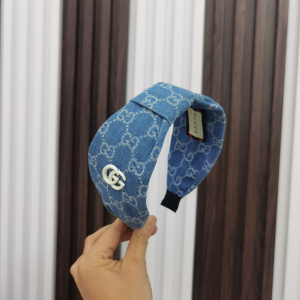 Luxury Womens Headband Gucci GG Denim Blue Headband A152PP110 AA159687