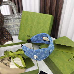 Luxury Womens Headband Gucci GG Denim Blue Headband A152PP110 AA159687