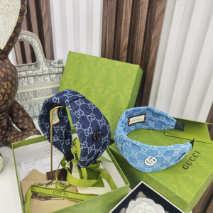 Luxury Womens Headband Gucci GG Denim Blue Headband A152PP110 AA159687