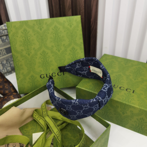 Luxury Womens Headband Gucci GG Denim Blue Headband A152PP110 AA159688