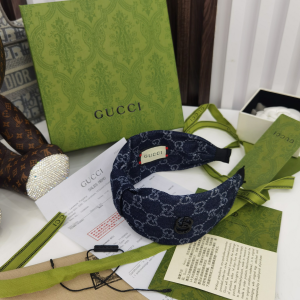 Luxury Womens Headband Gucci GG Denim Blue Headband A152PP110 AA159688