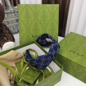 Luxury Womens Headband Gucci GG Denim Blue Headband A152PP110 AA159688