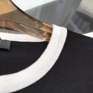 Luxury Womens Clothing Balmain Logo Knit T Shirt in Black SML A29PP380 AA159859