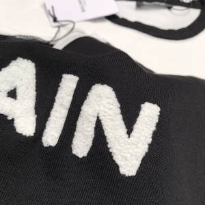 Luxury Womens Clothing Balmain Logo Knit T Shirt in Black SML A29PP380 AA159859